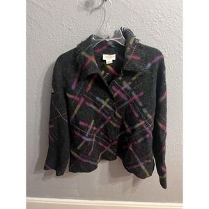 Talbots Vintage Charcoal Gray Button Up‎ Jacket Size See Desc Wool Women